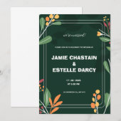 Faire-part de mariage verte (Devant / Derrière)