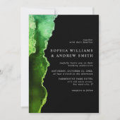 Faire-part de mariage verte Black & Emerald (Devant)