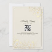 Faire-part de mariage verte classique avec code QR (Dos)