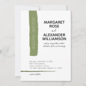 Faire-part de mariage verte minimaliste moderne (Devant)