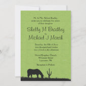 Faire-part de mariage verte occidentale (Devant)