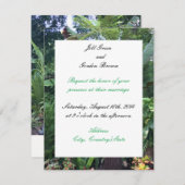 Faire-part de mariage verte tropicale (Devant / Derrière)