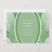 Faire-part de mariage verte tropicale (Dos)