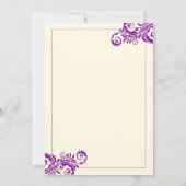 Faire-part de mariage vertical à floraison violett (Dos)