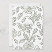 Faire-part de mariage vertical Ohio Red Carnation (Dos)