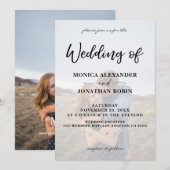 Faire-Part de Mariage Vertical Photo Moderne 2 (Devant / Derrière)