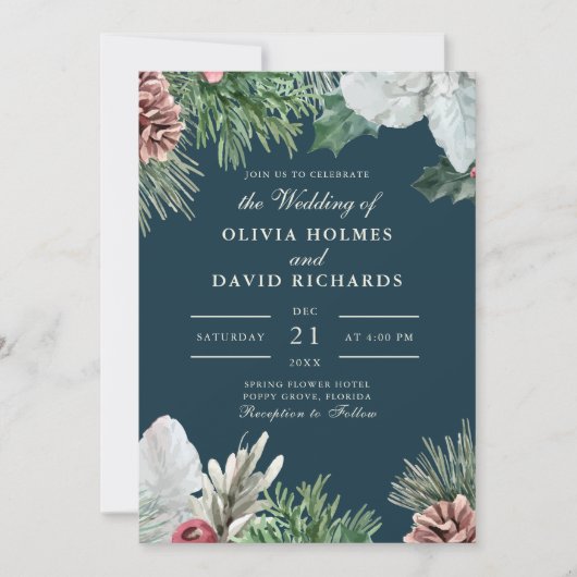 Faire-Part de Mariage Verture d'Hiver (Devant)