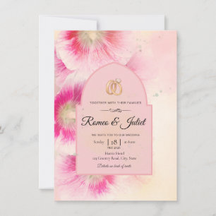 Faire-part de mariage Vibrant Rose Floral Arched G