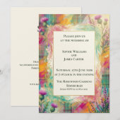 Faire-part de mariage vibrant Tartan Thistle (Devant / Derrière)