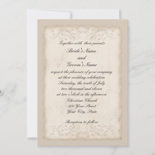 Faire-part de mariage victorien (Devant)