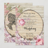 Faire-part de mariage victorien chic de Shabby (Devant / Derrière)