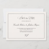 Faire-part de mariage victorien noir et ivoire (Devant)
