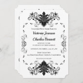 Faire-part de mariage victorien vintage (Devant / Derrière)