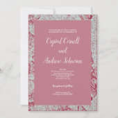 Faire-part de mariage victorienne rose (Devant)