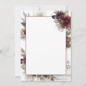 Faire-part de mariage vierge floral bordeaux moder (Devant)