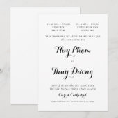 Faire-part de mariage vietnamien uniquement (Devant / Derrière)