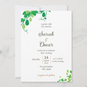 Faire-Part de Mariage Vigne de Jardin Botanique