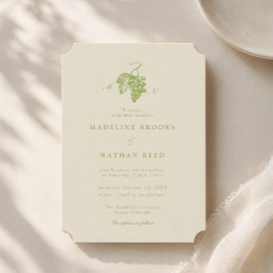 Faire-part de mariage vignoble de raisin vert citr
