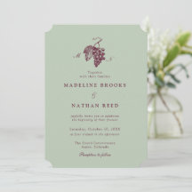 Faire-part de mariage Vignoble de Raisin Vert Jade