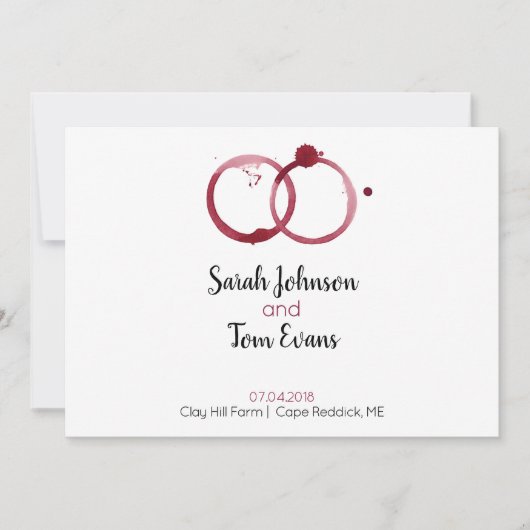 Faire-part de mariage Vin Cute (Devant)