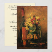 Faire-part de mariage Vin et Fleurs de Van Gogh (Devant / Derrière)