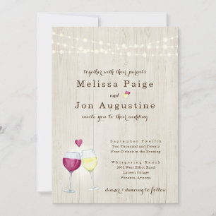 Faire-part de mariage vinicole Toast de vin roug