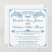 Faire-part de mariage vintage (Devant / Derrière)