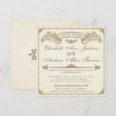 Faire-part de mariage vintage (Devant / Derrière)