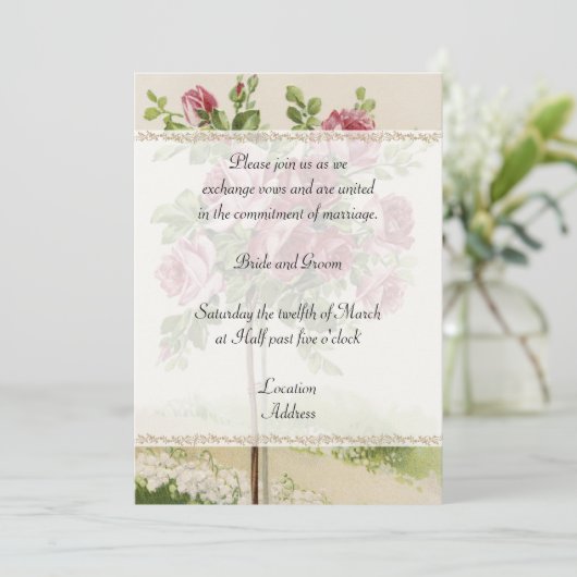 Faire-part de mariage vintage (Debout devant)