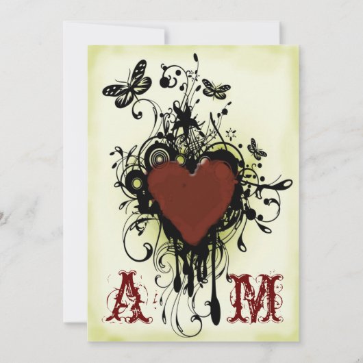 Faire-part de mariage vintage 2 d'amour de (Devant)