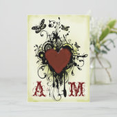 Faire-part de mariage vintage 2 d'amour de (Debout devant)