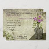 Faire-part de mariage vintage à flacon (Devant / Derrière)