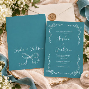 Faire-part de mariage vintage à la main de couleur