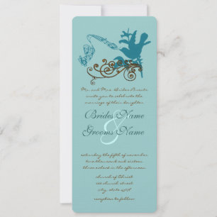 Faire-part de mariage Vintage Aqua Love Bird