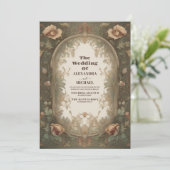 Faire-part de mariage vintage aux fleurs sauvages  (Debout devant)