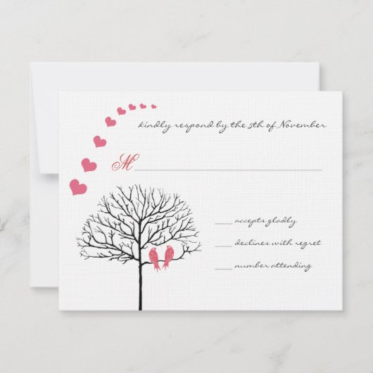 Faire-part de mariage Vintage Birds Honeysuckle Ro (Devant)