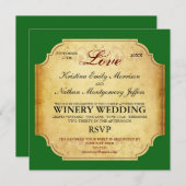 Faire-part de mariage Vintage Champagne (Devant / Derrière)