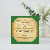 Faire-part de mariage Vintage Champagne (Debout devant)