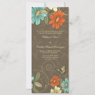 faire-part de mariage vintage chic crème d'orange 