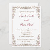 Faire-part de mariage vintage/classique (Devant / Derrière)