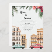 Faire-part de mariage vintage Cuba Havana (Devant / Derrière)