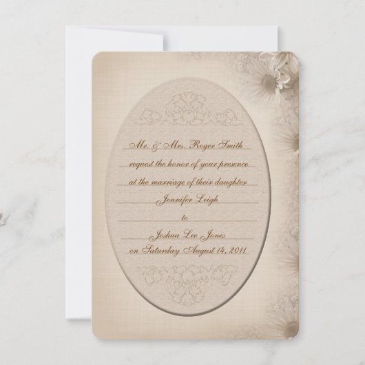 Faire-part de mariage vintage Daisy (Devant)