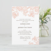 Faire-part de mariage vintage de dentelle (Debout devant)