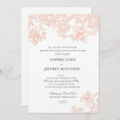 Faire-part de mariage vintage de dentelle (Devant / Derrière)