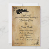 Faire-part de mariage vintage de guitare de (Devant)