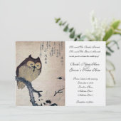Faire-part de mariage vintage de hibou japonais (Debout devant)