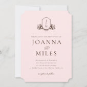 Faire-part de mariage vintage de monogramme botani (Devant)