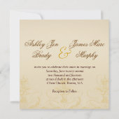 Faire-part de mariage vintage de monogramme de (Dos)