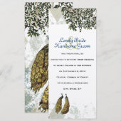 Faire-part de mariage Vintage de Peacock Chevron (Devant / Derrière)