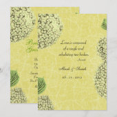 Faire-part de mariage vintage d'hortensia de (Devant / Derrière)